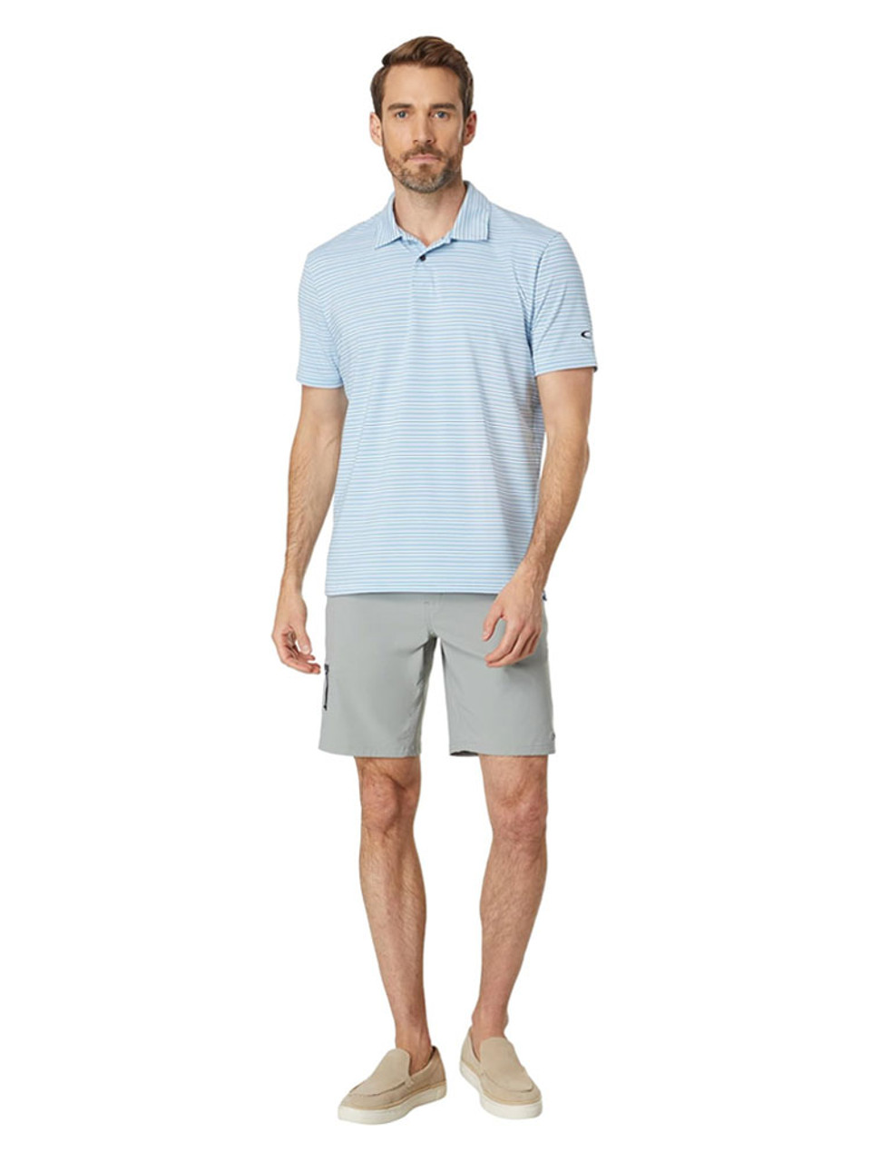 Oakley Archive Stripe Polo - Stonewash Blue - Mens | GolfBox